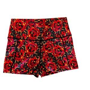 EUC CVG Constantly Varied Gear shorts Roses colorful fitted stretchy sz S floral